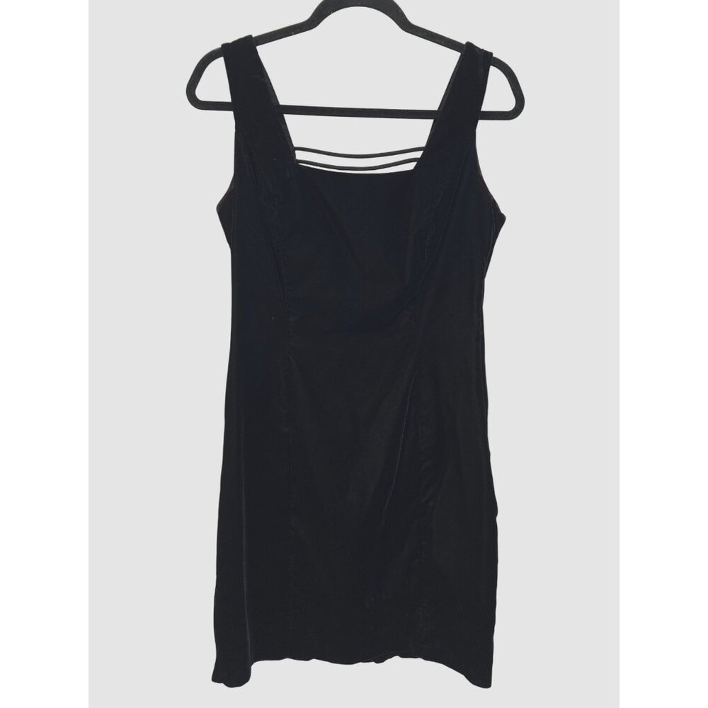 Y2K 90s LA Glo Velvet Mini Dress Size 9/10 Sleeveless Strappy Elegant Bodycon